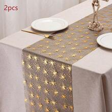 2pcs/Set Halloween Large Silver Spider Web Size 11*108 In Thin Spider Net Holiday Decor Table Lace, Black, Suitable For Halloween Party Home Decoration - Multicolor - View 8