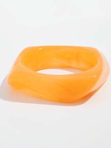 1pc Colorful Retro Exaggerated Square Resin Bracelet, Suitable For Daily, Party, Beach Wear