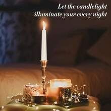 KORCCI Ivory Taper Candles 10 Inch - Set Of 6 Long Candles, 8 Hours Long Burning, Smokeless & Unscented & Dripless, Weddings, Birthdays, Dinner, Parties,, Prayer, Meditation - trắng - Xem 4