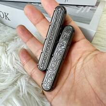 EDC 指尖滑块指尖玩具缓解成人压力金属推拉旋转注意力缺陷多动障碍休闲指尖玩具触觉硬币 - 灰色 - 查看 6