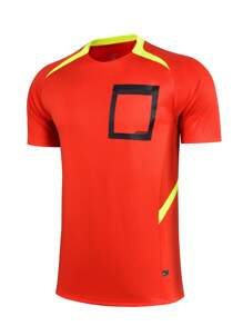 Men's Sports Referee Uniform, Football, Badminton, Table Tennis Training, Running Comfortable Sports Pocket Tee, Breathable Short Sleeve