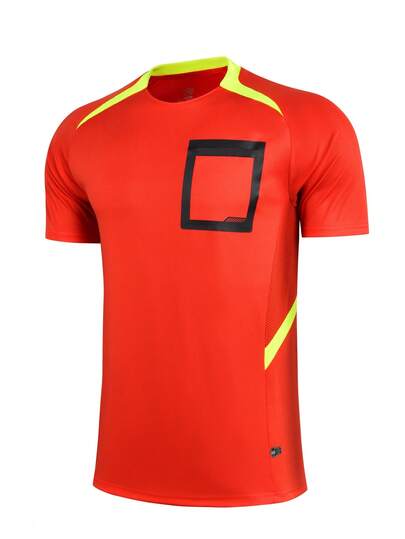 Men's Sports Referee Uniform, Football, Badminton, Table Tennis Training, Running Comfortable Sports Pocket Tee, Breathable Short Sleeve
