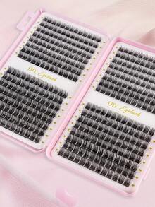 MEM 416 件单根睫毛睫毛册簇状延长假睫毛 DIY 家用簇状睫毛延长化妆睫毛簇、睫毛簇、单根睫毛、睫毛、假睫毛 - 黑色 - 查看 4