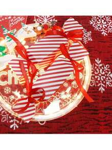 1/10/30/50/100 Pcs Christmas Candy Boxes With Ribbons, Red & White Striped Paper Gift Boxes For Candy, Chocolates, Party Favors, Xmas, Weddings & Party Decor, Christmas Room Decor Home Decor Christmas Decor Home Mystery Box Misteriosa Blind Box Halloween Candy Box Trick Or Treat Christmas Decorations