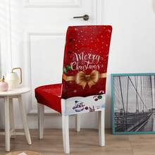 1/4/6/100pcs Christmas Printed Positioning Chair Covers, Cartoon Holiday Atmosphere Decor Dustproof Elastic Full-Wrap Chair Covers - Multicolor - View 7