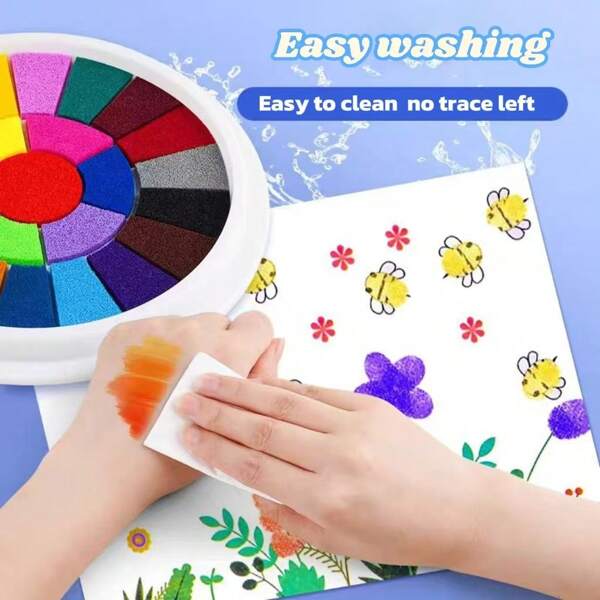 16 piezas Juego de pintura con los dedos 3D, que incluye pinceles y pinturas, Kit de pintura DIY, regalo creativo y relajante de arte y manualidades - Juguetes educativos Montessori coloridos, regalo de vuelta a clases, regalo de Navidad y Halloween