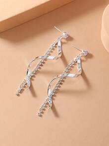 1 Pair Fashionable & Versatile Spiral Pendant Earrings For Women