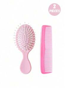 2 Stücke Mini Makronen Kissen Kamm - antistatische Kopfhautmassage Bürste mit Gummiborsten, 4 helle Farben, reisefreundliches Knoten lösendes und Styling Tool, geeignet für normales Haar, das perfekte Geschenk für ein Mädchen