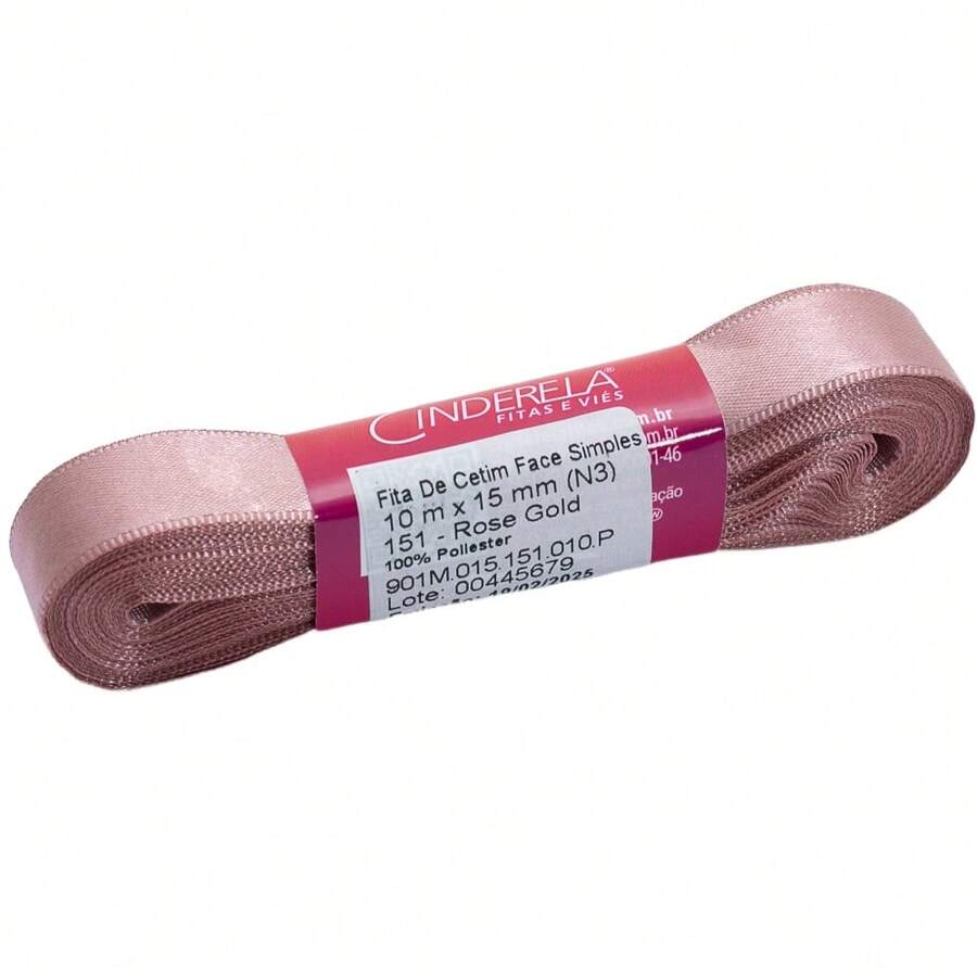 Satin Ribbon 15mm 10 Meters  Bows And Crafts - 151 ROSE GOLD - View 1