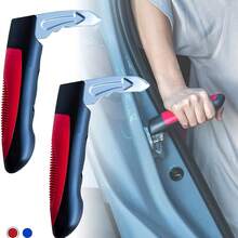 قطعتان مطرقة سلامة السيارة من الألومنيوم مع مقبض الباب- مصممة ارغونوميكيا بقبضة ضد الانزلاق للمسنين والمعاقين- مناسبة لتحطيم نوافذ معظم المركبات