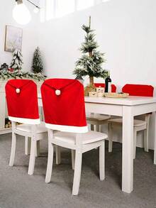 6pcs-Christmas Chair Back Cover Holiday Dress Christmas Big Hat Printed Non-Woven Christmas Chair Cover, Can Be Used In The Dining Room, Bedroom, Kitchen Outdoor A Variety Of Scenes,Red Xmas Decorative Dust-Proof Chair Slipcover,Hristmas Chair Covers Classic Red Chair Back Covers Winter Dining Room Seat Covers Washable Chair Slipcovers For Home Kitchen Hotel