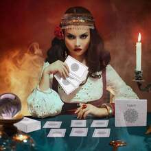 Fofeadm Tarot Cards With Guide Book &Amp; Linen Carry Bag, 78 Classic Original Tarot Cards Deck Fortune Telling Game With Meanings On Them For Beginners To Expert - White Tarot Cards - 查看 7