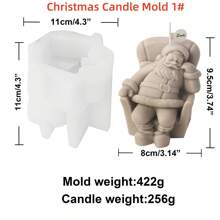 Molde de Vela de Silicone 3D do Papai Noel, Molde de Silicone do Papai Noel Deitado no Sofá Dormindo, Artesanato de Gesso, Presente de Natal DIY, Molde de Argila, Molde de Concreto, Suprimentos de Decoração para Casa