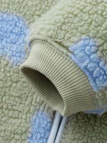 mini bala 儿童羊毛连体衣2025秋季双面保暖连帽套装 - 綠藍色調 - 查看 5