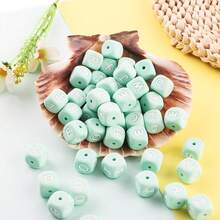 10件/26件，12毫米，绿色字母硅胶珠（A-Z）可用于DIY节日氛围|钥匙扣|背包挂件等，也可用作创意手链等