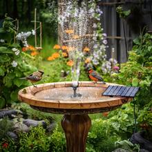 New Solar Powered Fountain With Flower Upgrade, Solar Powered Bird Bath Fountain With Multiple Fixers, Solar Fountain Pump For Bird Bath, Garden, Pond, Pool (Black) RV Camping - Black - View 8