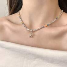 1pc Lovely Sweet Balloon Puppy Pendant Necklace, Fashion Jewelry Accessories For Women, Suitable For Daily Use, Music Festival, Party, Great Gift For Friends, Puppy Keep