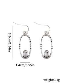 1 Pair Bohemian Style Vintage Simple Hollow Line Elliptical Geometric Pendant Earrings, Personalized Elegant Holiday Party Earrings, Gift