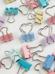 Kẹp bìa hình trái tim các loại, kẹp bìa đầu phẳng các loại, dùng để sắp xếp giấy tờ, ghi chú, ảnh và tài liệu - Đồ dùng văn phòng, gia đình, trường học và thủ công, phần thưởng khi trở lại trường, v.v. - Nhiều màu - Xem 7