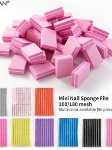 100pcs Mini Colorful Nail File Block, Ideal For Manicure And Pedicure, Random Colors. - Nhiều màu - Xem 5