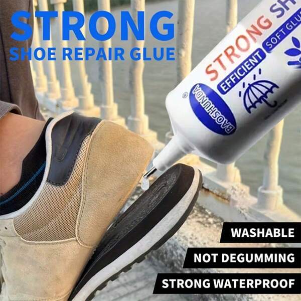 Colle de réparation de chaussures résistante - Séchage rapide, flexible, adhésive pour le, le sport, le caoutchouc et les chaussures en plastique - Lavable et imperméable, idéale pour les semelles et les dessus