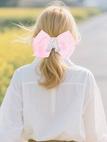 1pc 5-Inch 26pcs A-Z Pearl Letter Personalized Hair Accessories, Back To School Hair Clips, Girls Ponytail Decor, Teens Hair Clips With Clips, Suitable For Holiday Party, School Graduation, First Day Of Class - Pink - View 6