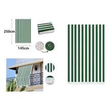 Striped Awning With Fringes For Balcony, Window, Washable Polyester Fabric, With Rings For Easy Installation, Available In Various Sizes And Colors, Ideal For Outdoor And Home Decoration - Xanh lá cây và trắng - Xem 4