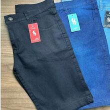 Kit 4 Bermuda Jeans Worn Out Black Light Dark Men's With Elastane SLIM Direct From The Premium Factory Various Washes - 中等水洗藍 - 查看 3