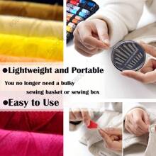 130/72 piezas Kit de suministros de costura, caja de herramientas de costura con agujas, tijeras, dedal, cinta métrica para manualidades en el hogar