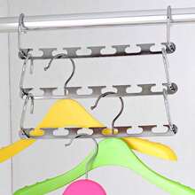 6PCS Space Saver Clothes Hanger Coat Pant Magic Hooks Closet Organizer Hanger Home