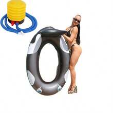 Flatable Relaxing Pool Float Heavy Duty Water Floating Mat Adult Mesh Hammock Portable Design,Adult Inflatable Whale Pool Float Rings, Pool Float Rings And Pool Parties, Beach Essentials, Beach Accessories - Multicolor - View 12