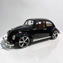 Modelo de coche vintage clásico, modelo de simulación, colores vintage clásicos rojo y negro, con base, adecuado para exhibición, múltiples detalles operativos, gran jugabilidad, regalo festivo, regalo sorpresa - Negro - Ver 3