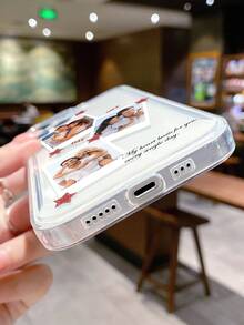 1 pieza Funda de teléfono personalizada con foto de pareja, romántica, dulce, cubierta protectora de teléfono transparente y suave resistente a golpes personalizada para S22, S23, S24, S25, Ultra, A13, A14, A15, A16, A53, A54, A55, A56, A05, A04, 11, 12, 13, 14, 15, 16 Pro Max - transparente - Ver 4