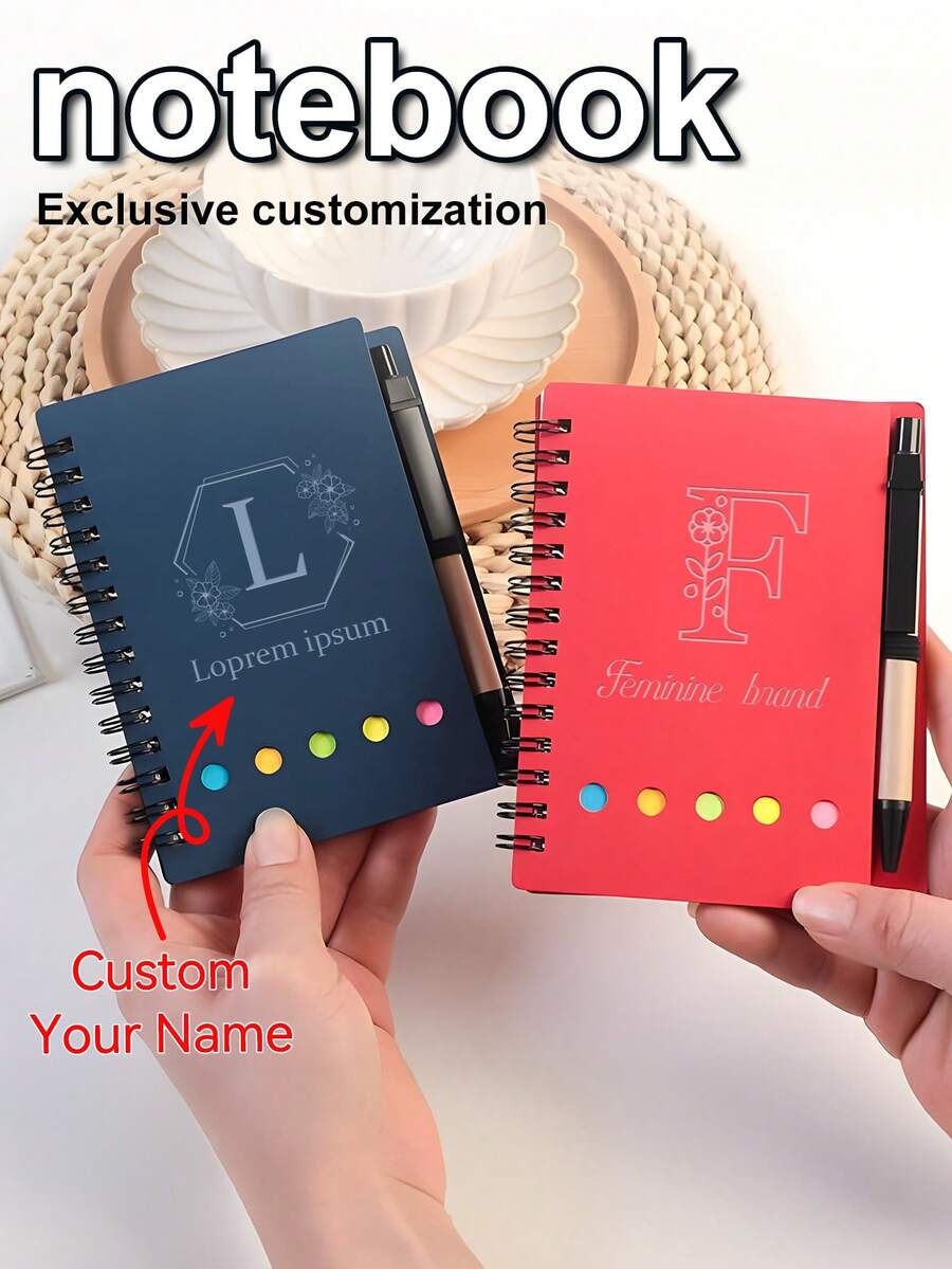 Cuaderno personalizado + Juego de bolígrafo, Juego de cuaderno y bolígrafo, Regalo para nuevo trabajo o maestro, Suministros de oficina, Regalo de papelería, Cuaderno de viaje, Para la familia