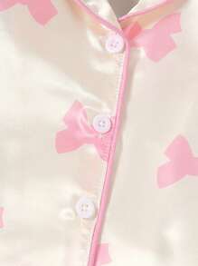 Cute Heart Print Long Pajama Set For Baby Girl