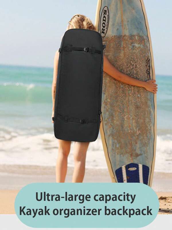 1 pièce Sac à dos de planche de paddle gonflable, sport grande capacité portable, réglable. Sac à dos confortable en coton épais, sac à dos de planche de surf noir