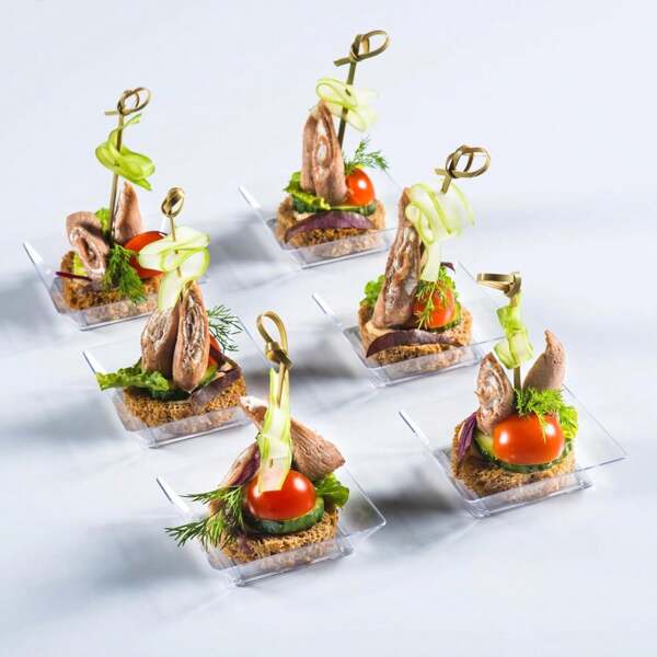 Disposable Plastic Mousse Dessert Cup, 4-Compartment Plates, Sauce Dish, Cake And Dessert Tray