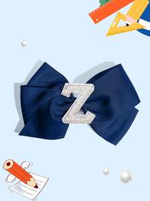 1pc 5-Inch 26 Letters A-Z Pearl Alphabet Personalized Hair Clip, Back To School Hair Accessory For Girls Ponytail, Teenage Girls Hair Decor With Clips, Suitable For Holiday Party, School, Graduation, First Day Of Class - Navy Blue - View 14
