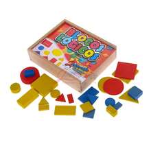 BLOCOS LÓGICOS 48 PEÇAS MDF Educativo Pedagógico Brinquedo - Azul - Visão 3