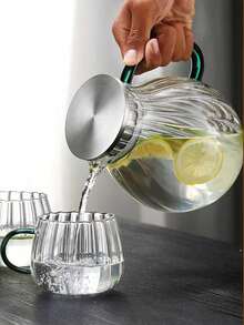 1pc New Pumpkin Shape Cold Water Pitcher, Glass High Heat Resistant Large Capacity Infuser Teapot, High-Quality Iced Tea Jug For Home Use