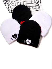 1pc Knitted NY Letter Embroidered Beanie Hat, Popular Autumn/Winter Fashion Unisex Street Style, Multi-Color, Warm & Windproof Fall Outfit