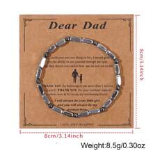 Bracciale da uomo in acciaio dal colore cilindrico, design con perline tonde da 3mm, realizzato con accuratamente selezionato agata nera, con una sensazione di forte e durevole