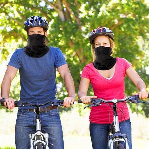 Lightweight Protective Face Cover, Outdoor Cycling Fishing Sunshade Mask, Windproof Breathable Polyester Fabric, UV Protection, Solid Color, Suitable For Summer