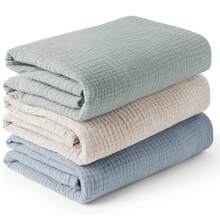 3pcs/Set Newborn Cotton Muslin Swaddle Blankets, Breathable & Soft, Can Wrap Baby And Burp, Essential For Baby Christening, Also A Great Gift For Infants - Multicolor - View 8