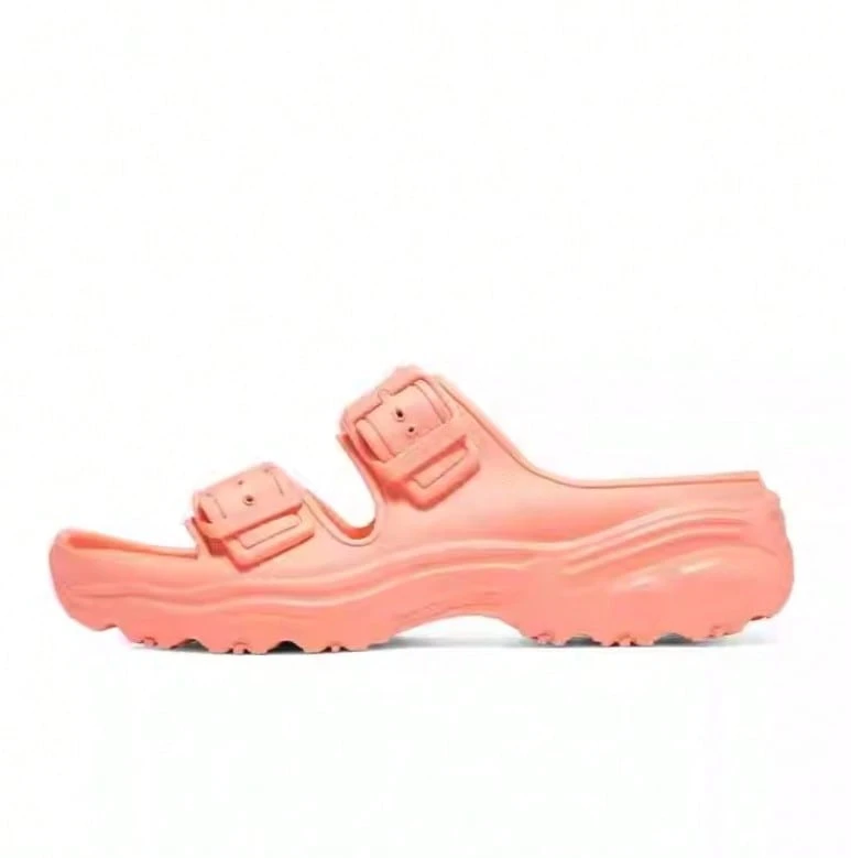 Skechers Puffy Bear 女士夏季厚底防滑休闲运动软底拖鞋 - 珊瑚橙 - 查看 1