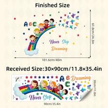 BRUP 彩虹热气球、星星、云朵、爱心墙贴，适用于儿童婴儿房卧室育儿室装饰墙贴 - 彩色 - 查看 11