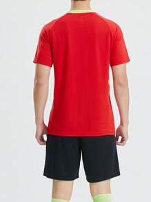 Men's Sports Referee Uniform, Football, Badminton, Table Tennis Training, Running Comfortable Sports Pocket Tee, Breathable Short Sleeve