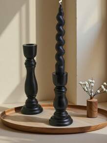 مجموعة حامل شمع خشبي على شكل عمود روماني قديم، حامل شمع ديكور منزلي لغرفة المعيشة (الشموع غير مشمولة)، قطر الثقب 2.2 سم