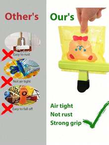 3 件装薯片夹，便携式大号薯片袋夹，各种尺寸升级宽口食品储存袋带密封夹，重型密封夹密封工具厨房整理配件