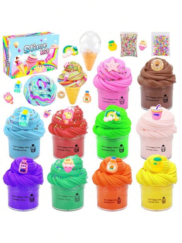 Slime Crystal Mud, Cow Gum Slime, Non-Settling Color Mud Clay Toy, Party Favors Birthday Gifts, Back To School Gifts [Random Accessory Style/ Packaging]